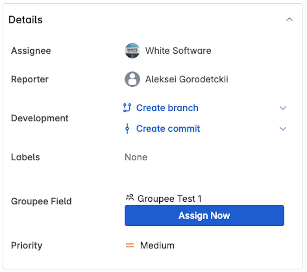 Groupee assignment workflow interface