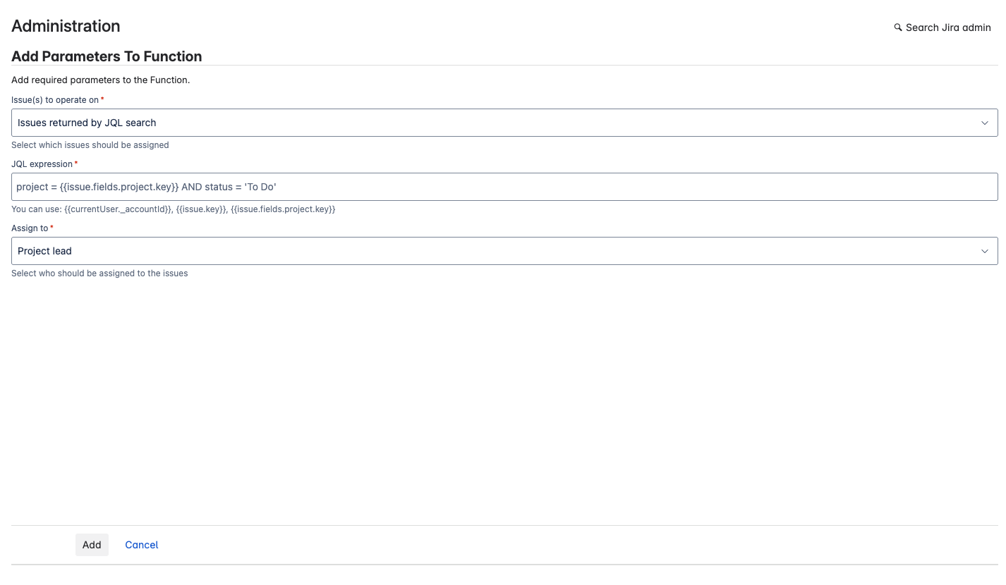 WorkflowMaster assign issues post function configuration